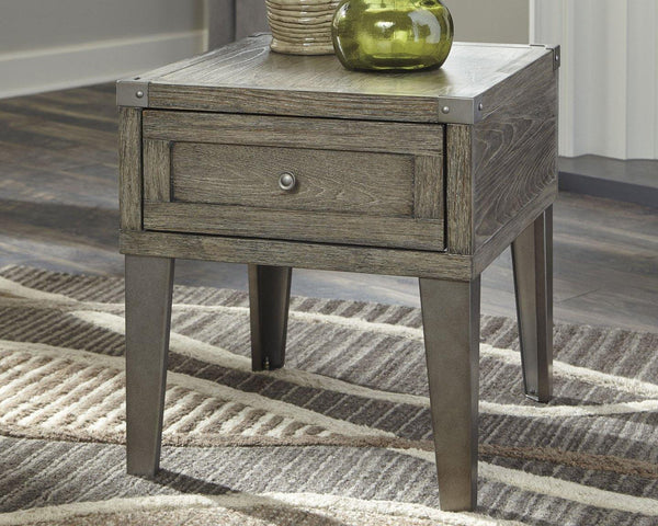 Chazney End Table T904-3 Rustic Brown Contemporary Stationary Occasionals By AFI - sofafair.com