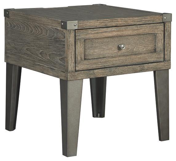 Chazney End Table T904-3 Rustic Brown Contemporary Stationary Occasionals By AFI - sofafair.com