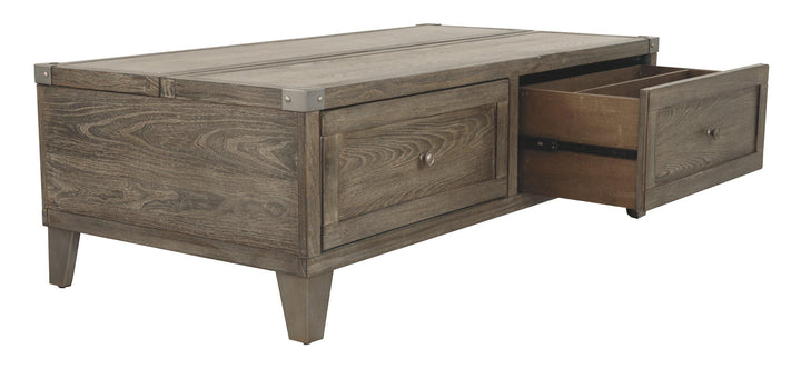 Chazney Coffee Table with Lift Top T904-9 Rustic Brown Contemporary Stationary Occasionals By AFI - sofafair.com