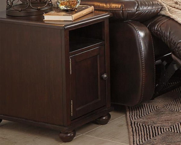 Barilanni Chairside End Table with USB Ports Outlets T934-7 Dark Brown Casual Stationary Occasionals By AFI - sofafair.com