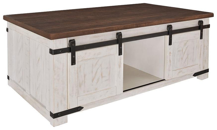 Wystfield Coffee Table T969-1 White/Brown Casual Motion Occasionals By AFI - sofafair.com