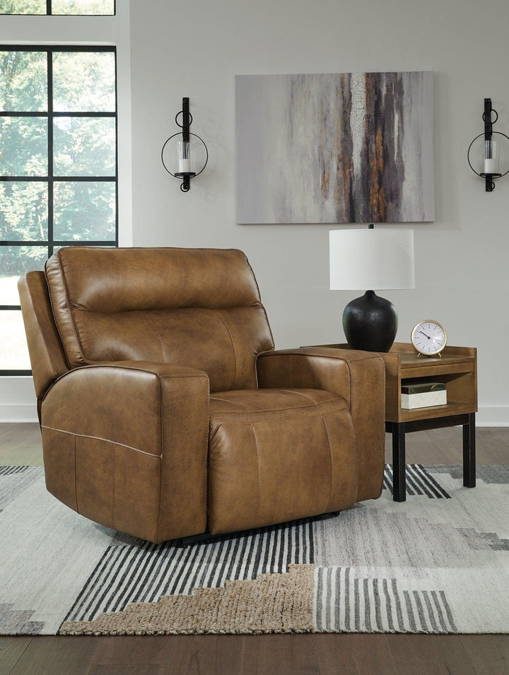 Game Plan Oversized Power Recliner U1520682 Caramel Contemporary Motion Upholstery By AFI - sofafair.com
