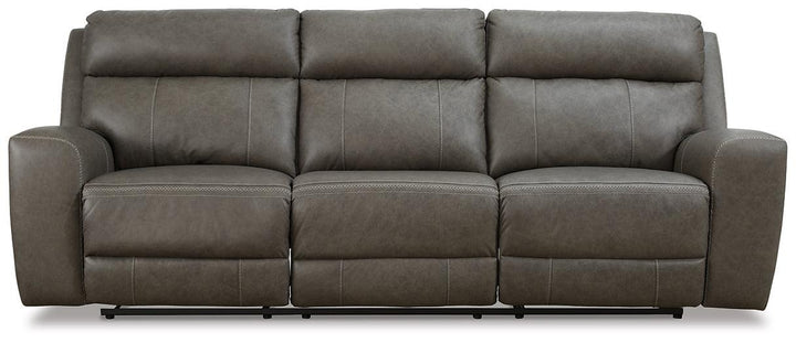 Roman Power Reclining Sofa U2540215 Smoke Contemporary Motion Upholstery By AFI - sofafair.com