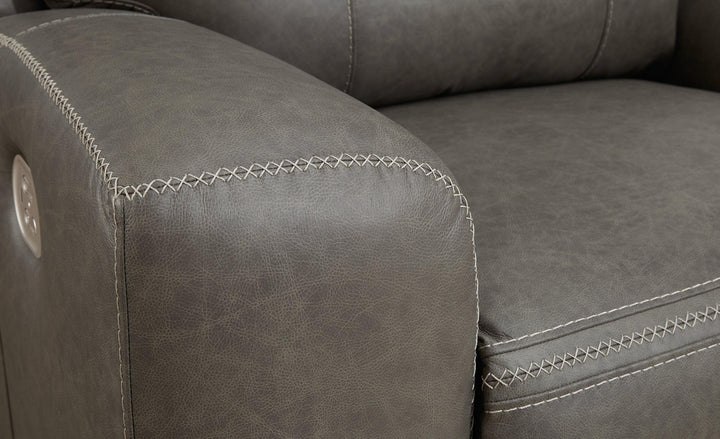 Roman Power Reclining Sofa U2540215 Smoke Contemporary Motion Upholstery By AFI - sofafair.com