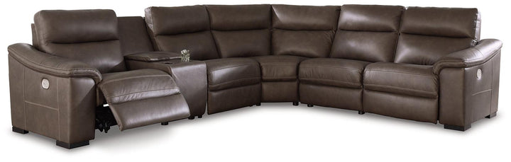 Salvatore 6Piece Power Reclining Sectional U26301S5 Chocolate Contemporary Motion Sectionals By AFI - sofafair.com