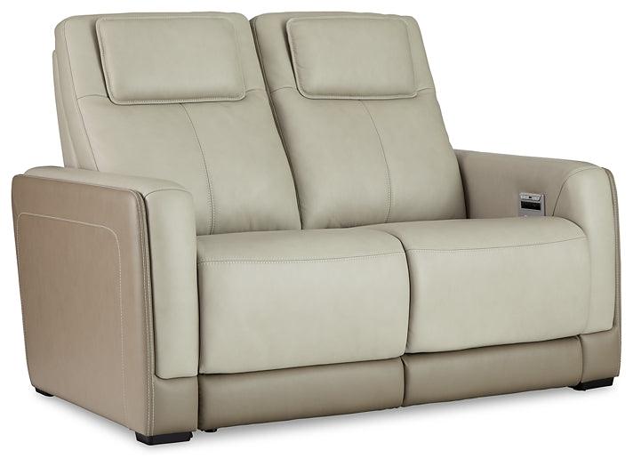 Battleville Power Reclining Loveseat U3070514 Almond Contemporary Motion Upholstery By AFI - sofafair.com