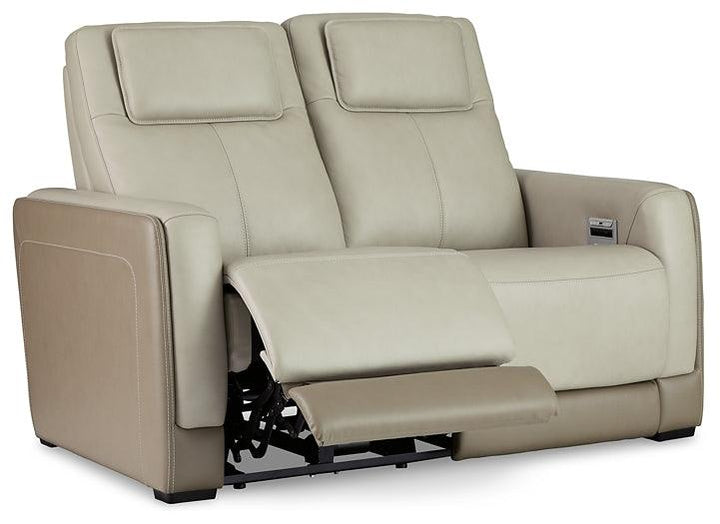 Battleville Power Reclining Loveseat U3070514 Almond Contemporary Motion Upholstery By AFI - sofafair.com