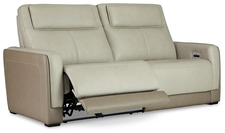 Battleville Power Reclining Sofa U3070547 Almond Contemporary Motion Upholstery By AFI - sofafair.com