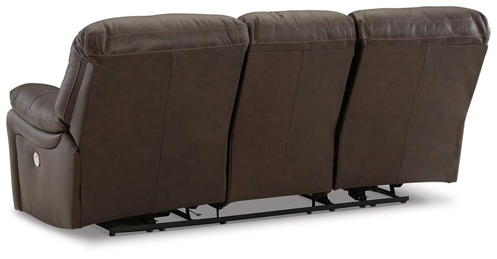 Leesworth Power Reclining Sofa U4380887 Dark Brown Contemporary Motion Upholstery By AFI - sofafair.com