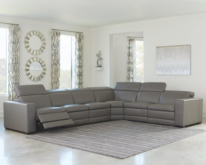 Texline 7Piece Power Reclining Sectional U59603S7 Gray Contemporary Motion Sectionals By AFI - sofafair.com