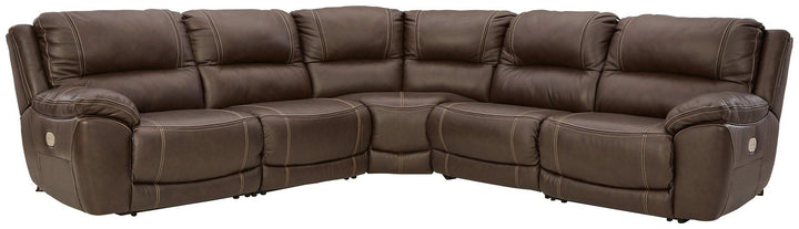 Dunleith 5Piece Power Reclining Sectional U71604S1 Chocolate Contemporary Motion Sectionals By AFI - sofafair.com