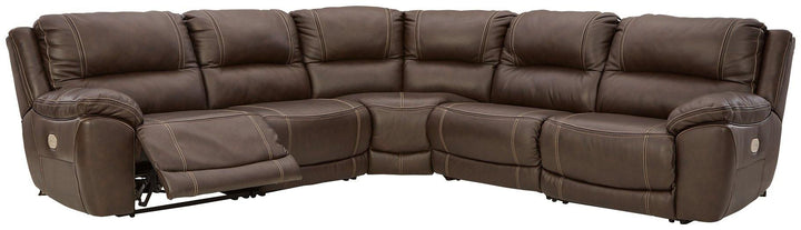 Dunleith 5Piece Power Reclining Sectional U71604S1 Chocolate Contemporary Motion Sectionals By AFI - sofafair.com