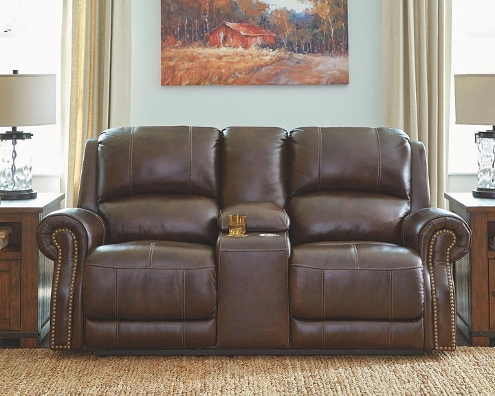 Buncrana Power Reclining Loveseat with Console U8460418 Chocolate Contemporary Motion Upholstery By AFI - sofafair.com