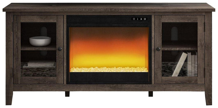 Arlenbry 60 TV Stand with Electric Fireplace W275W2 Gray Contemporary Console TV Stands By AFI - sofafair.com