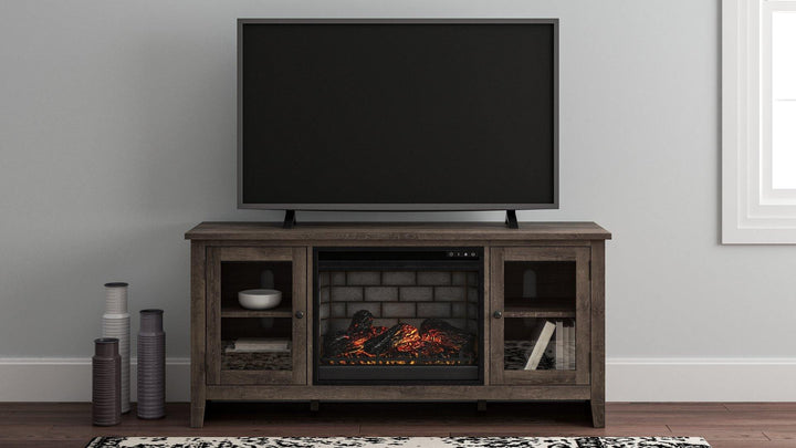 Arlenbry 60 TV Stand with Electric Fireplace W275W3 Gray Contemporary Console TV Stands By AFI - sofafair.com
