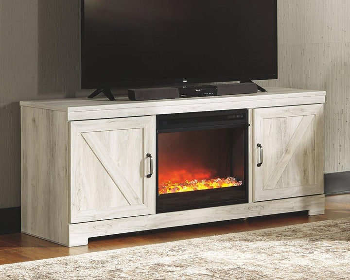 Bellaby 63 TV Stand with Fireplace W331W4 Whitewash Casual Console TV Stands By AFI - sofafair.com