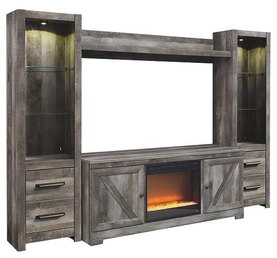 Wynnlow 4Piece Entertainment Center with Electric Fireplace W440W5 Gray Casual Walls By AFI - sofafair.com