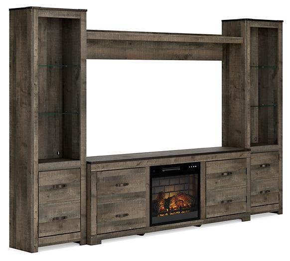 Trinell 4Piece Entertainment Center with Electric Fireplace W446W17 Brown Casual Walls By AFI - sofafair.com