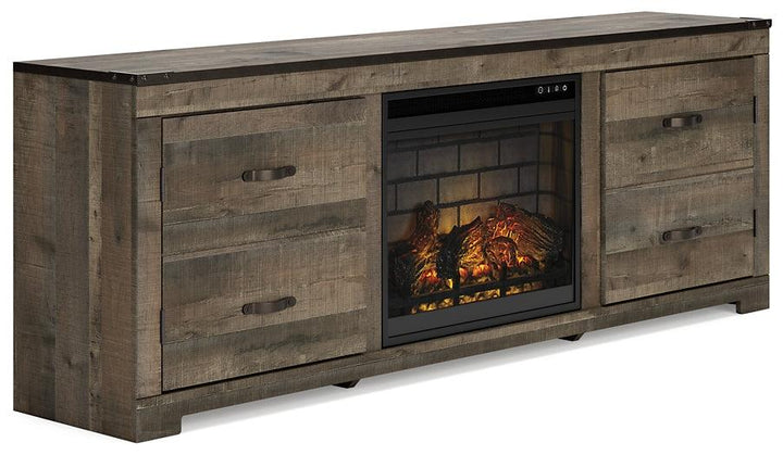 Trinell 63 TV Stand with Electric Fireplace W446W16 Brown Casual Console TV Stands By AFI - sofafair.com