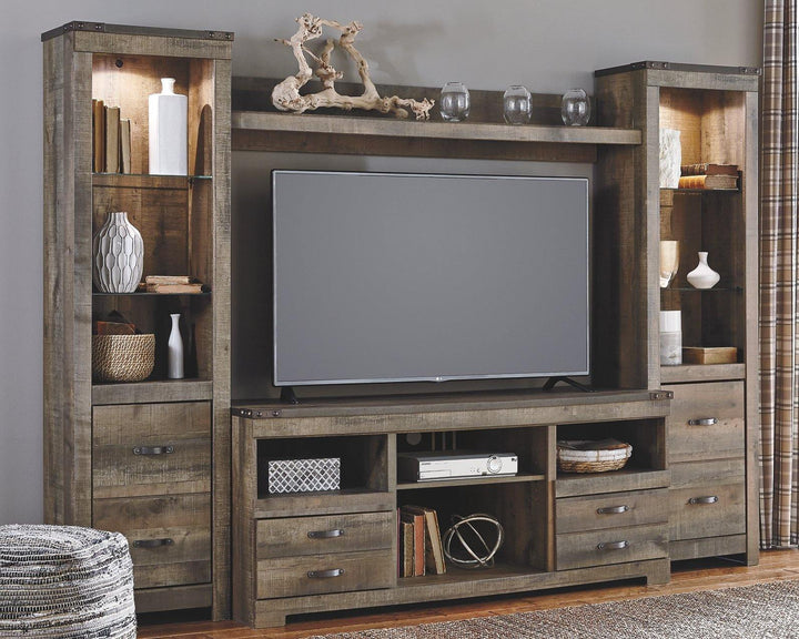 Trinell 4Piece Entertainment Center W446W2 Brown Casual Console TV Stands By AFI - sofafair.com