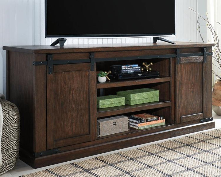 Budmore 70 TV Stand W562-68 Rustic Brown Casual Console TV Stands By AFI - sofafair.com