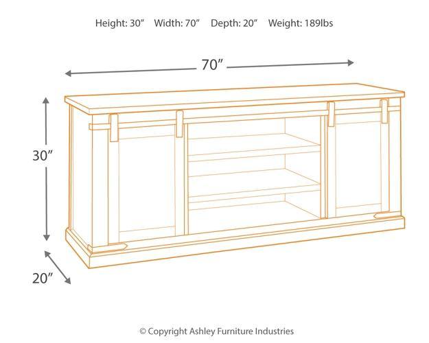 Budmore 70 TV Stand W562-68 Rustic Brown Casual Console TV Stands By AFI - sofafair.com