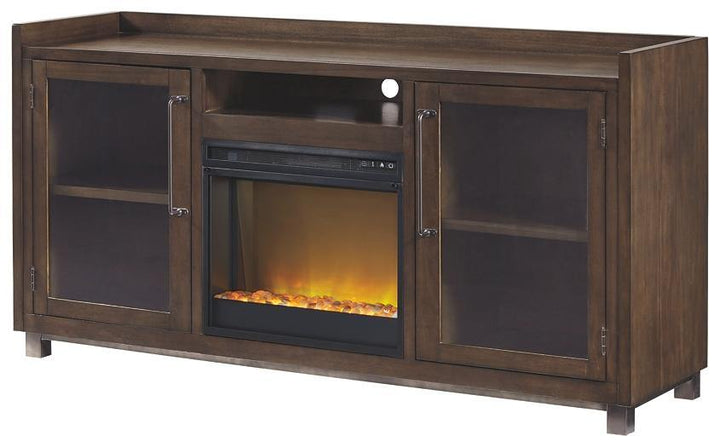 Starmore 70 TV Stand with Electric Fireplace W633W4 Brown Contemporary Walls By AFI - sofafair.com