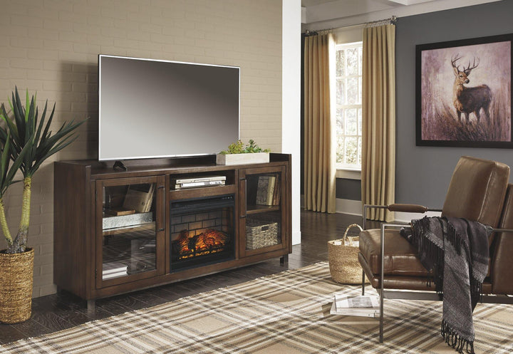 Starmore 70 TV Stand with Electric Fireplace W633W5 Brown Contemporary Console TV Stands By AFI - sofafair.com