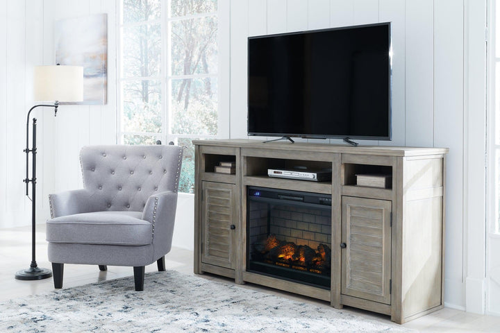 Moreshire 72 TV Stand with Electric Fireplace W659W1 Bisque Casual Console TV Stands By AFI - sofafair.com