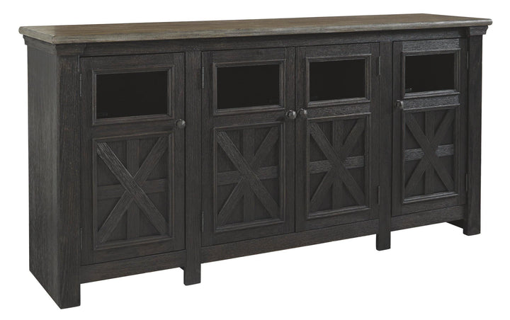 Tyler Creek 74 TV Stand W736-68 Black/Gray Casual Console TV Stands By AFI - sofafair.com