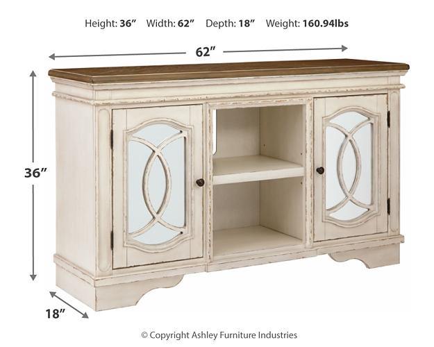 Realyn 62 TV Stand W743-48 Chipped White Casual Console TV Stands By AFI - sofafair.com