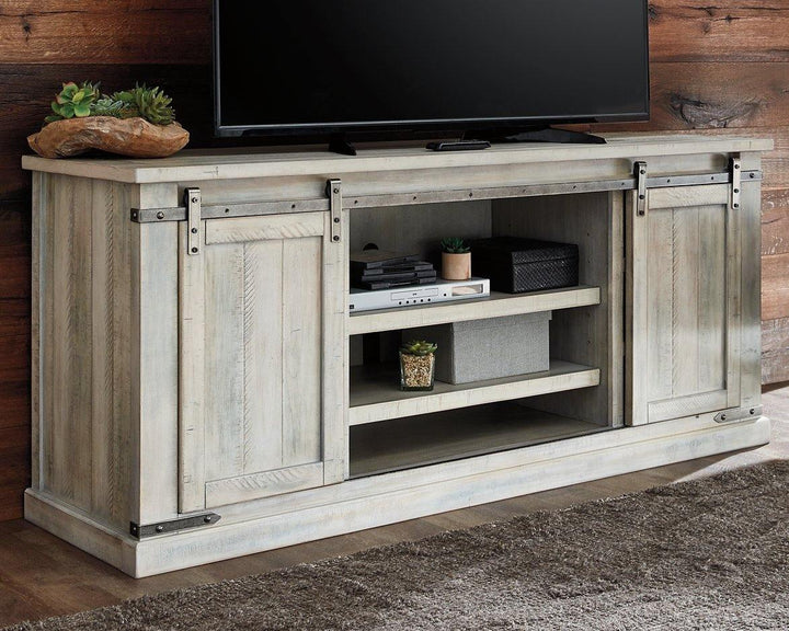 Carynhurst 70 TV Stand W755-68 Whitewash Casual Console TV Stands By AFI - sofafair.com
