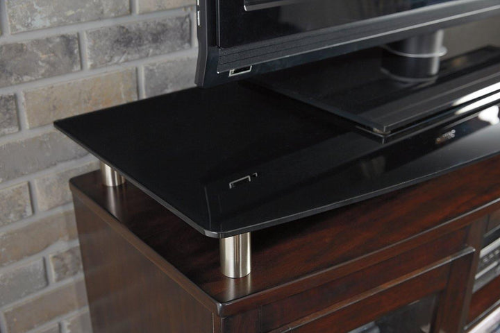 Chanceen 60 TV Stand with Electric Fireplace W757W4 Dark Brown Contemporary Console TV Stands By AFI - sofafair.com