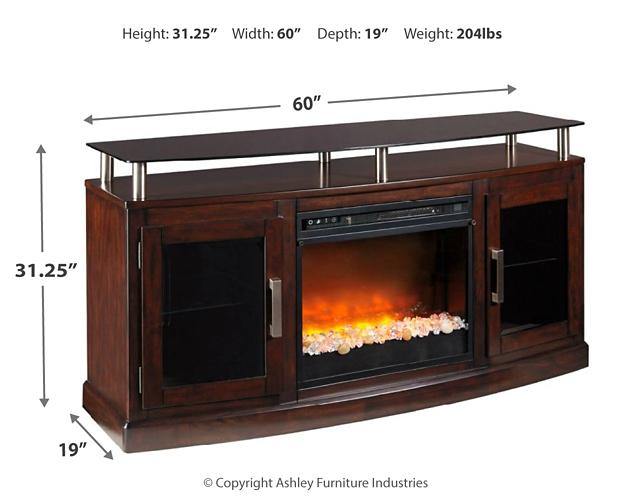 Chanceen 60 TV Stand with Electric Fireplace W757W3 Dark Brown Contemporary Console TV Stands By AFI - sofafair.com