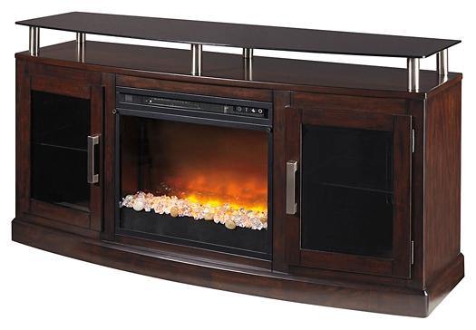 Chanceen 60 TV Stand with Electric Fireplace W757W3 Dark Brown Contemporary Console TV Stands By AFI - sofafair.com