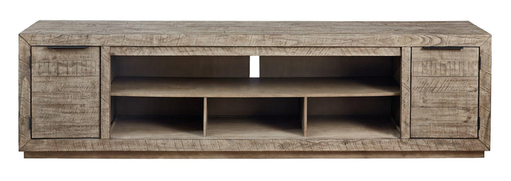 Krystanza 92 TV Stand W760-78 Weathered Gray Contemporary Console TV Stands By AFI - sofafair.com