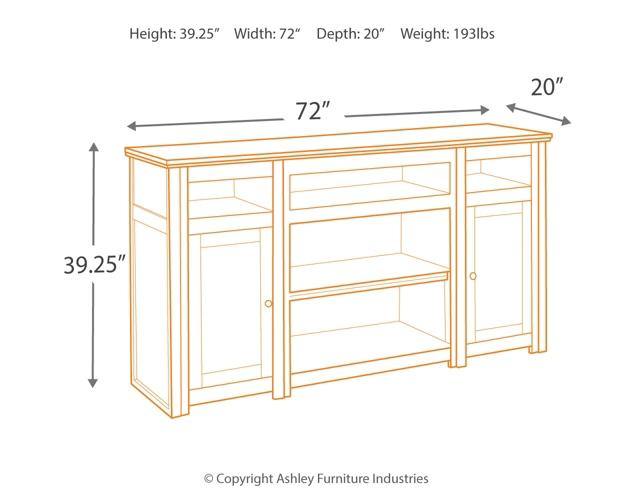 Harpan 72 TV Stand W797-68 Reddish Brown Traditional Console TV Stands By AFI - sofafair.com