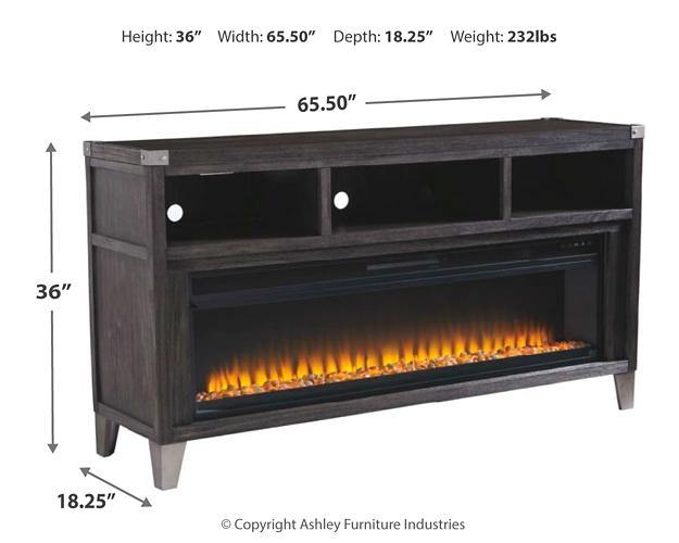 Todoe 65 TV Stand with Electric Fireplace W901W1 Gray Contemporary Console TV Stands By AFI - sofafair.com