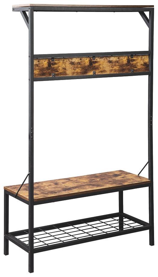 Bevinfield Hall Tree with Storage Bench ZH141228 Brown/Black Casual Multi-Room Storage By AFI - sofafair.com