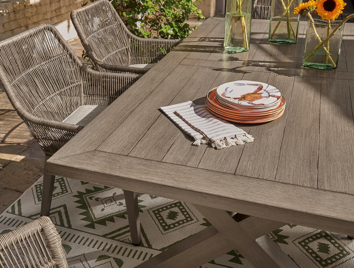 P399-625 Brown/Beige Casual Beach Front Outdoor Dining Table By Ashley - sofafair.com