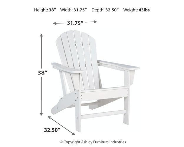 Sundown Treasure Adirondack Chair with End Table P011P1 White Contemporary Outdoor Package By Ashley - sofafair.com