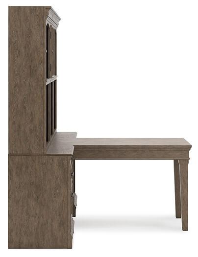 Janismore 6-Piece Bookcase Wall Unit with Desk H776H4 Black/Gray Traditional Desks By AFI - sofafair.com