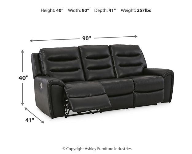 Warlin Power Reclining Sofa 6110515 Black/Gray Contemporary Motion Upholstery By Ashley - sofafair.com