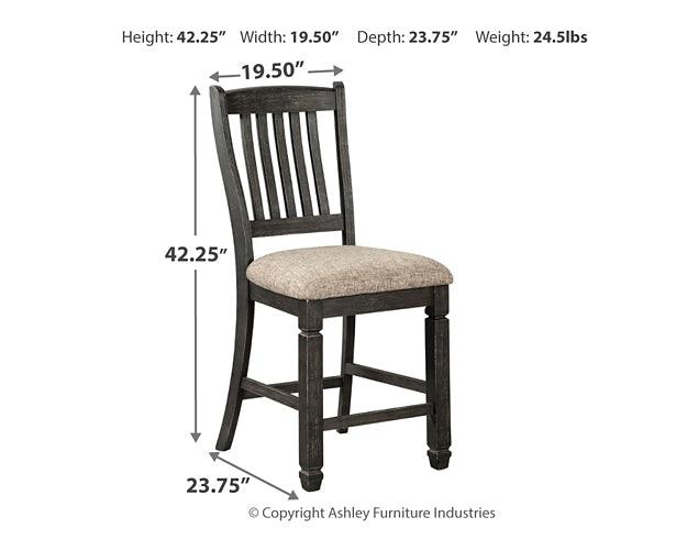 Tyler Creek Counter Height Bar Stool D736-124 Black/Gray Casual Barstool By Ashley - sofafair.com