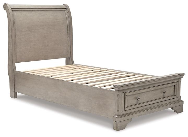 Lettner Twin Sleigh Bed B733B21 Black/Gray Casual Youth Beds By Ashley - sofafair.com