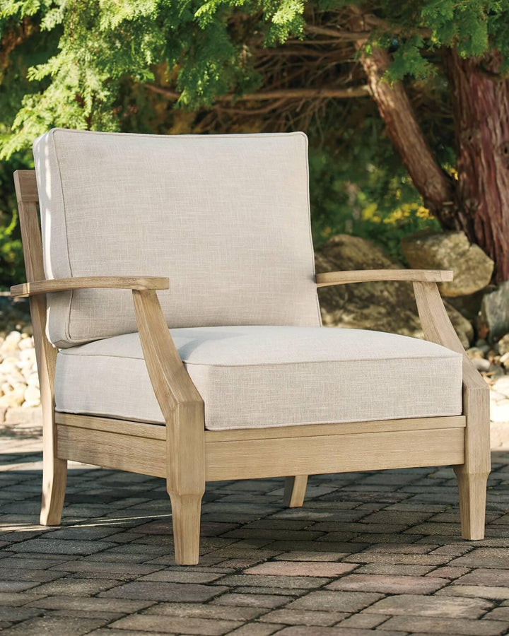 Clare View Lounge Chair with Cushion P801-820 Brown/Beige Contemporary Outdoor Chat Sets By Ashley - sofafair.com