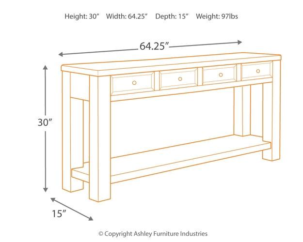Gavelston Sofa/Console Table T732-4 Black/Gray Casual Sofa Table By Ashley - sofafair.com
