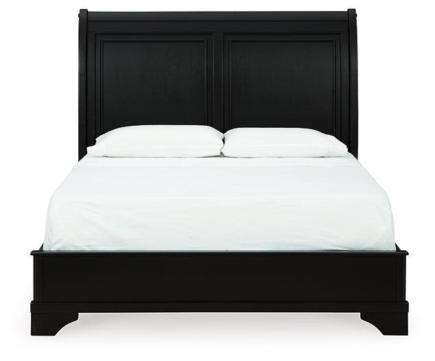 Chylanta Queen Sleigh Bed B739B2 Black/Gray Traditional Master Beds By Ashley - sofafair.com