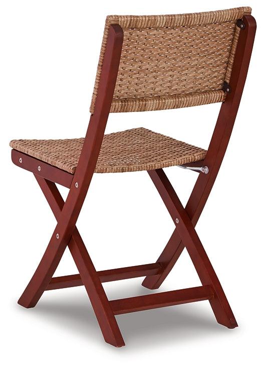 Safari Peak Outdoor Table and Chairs (Set of 3) P201-049 Brown/Beige Casual Outdoor Chat Sets By Ashley - sofafair.com