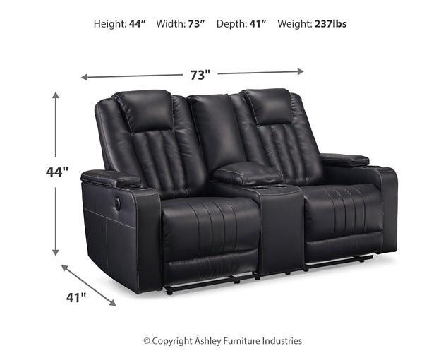 Center Point Reclining Loveseat with Console 2400494 Black/Gray Contemporary Motion Upholstery By Ashley - sofafair.com